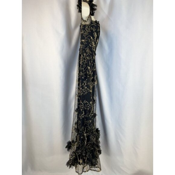 NEW Marchesa Notte Black Off-The-Shoulder Embroidered Gown $995 - Picture 11 of 14